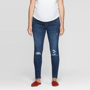 Isabel Maternity Size 2 Distressed Jeggings Jeans Crossover Panel